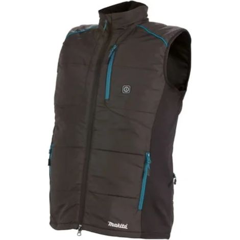 Makita – Gilet thermique sans piles taille L – 4 zones chauffantes – 3 niveaux d'intensité – Tissu 100% polyester pour confort extérieur - CV102DZ