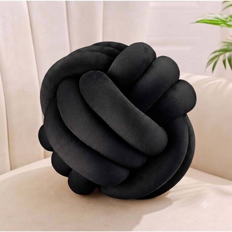 Cuscino con nodo nero, 25 cm – Schiuma di poliestere (1/5)