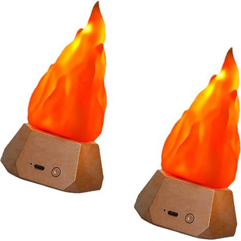 Lampe effet flamme en métal 1200 mAh chargement USB Halloween Thanksgiving extérieur décoration lumière intérieure extérieure ambiance lumière (1/5)