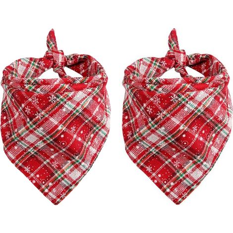 Bandana Para Perro Y Gato - Estampado De Cuadros Buffalo - Tela De Franela Suave - Ajustable - Ideal Para Fiesta Navideña Y Ocasiones Especiales - 1 Unidad (1/5)