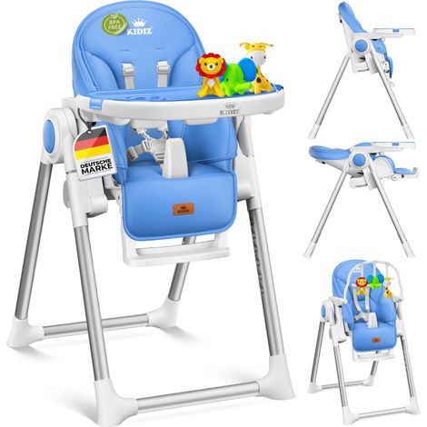 KIDIZ® Trona 3 en 1, regulable en altura, desde 0 meses - azul (1/5)