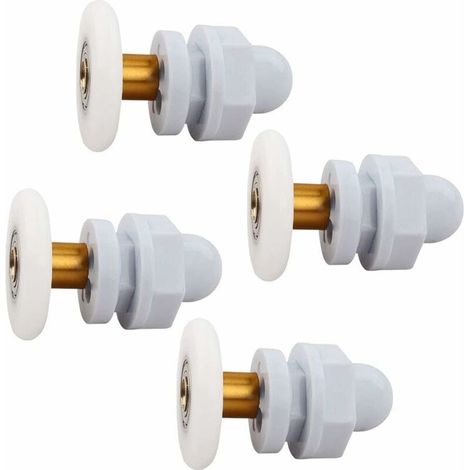4 Pièces Rouleau Roulette Roulettes Coulissantes Rouleaux de Porte de Douche Roue pour Porte de Douche Roue pour Douche Coulissantes Porte Roue de Remplacement pour Rouleau (1/5)