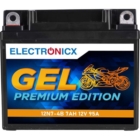 12N7-4B 7Ah 12V GEL Motorradbatterie - Wartungsfrei - Roller Quad Premium (1/5)