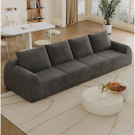 Canapé compressé 324 cm sans montage en chenille gris foncé DESVIAE (1/5)