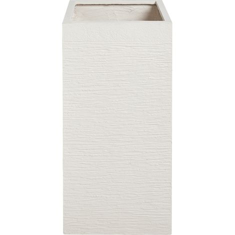 Maceta alta de arcilla para jardín 40 x 40 x 77 cm resistente a los rayos UV beige claro Dion (1/5)