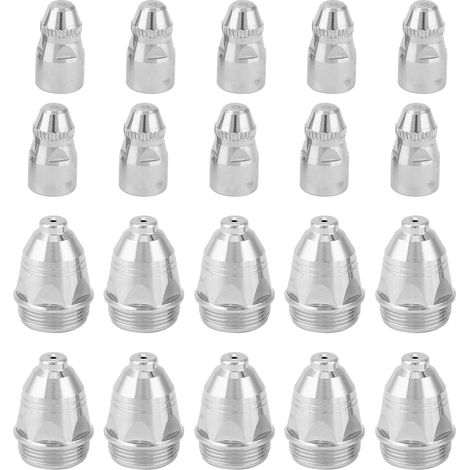 Jeu de 10 électrodes et 10 buses de coupe P80, torche plasma, consommables 1,5mm pour découpe précise. (1/5)