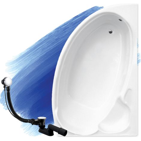 Baignoire Bain d'angle 140x95 Droite, Siphon de bain et pieds (support) - Set 3en1 - Fabriqué en UE - BADLAND FINEZJA
