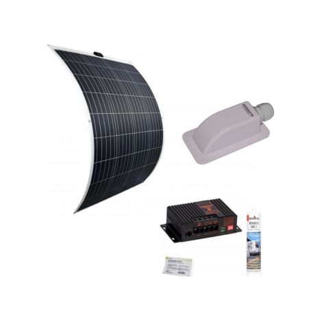 PACK ANTARION Panneau Solaire Souple 135W + Régulateur de charge Bluetooth + passe-toit + Dekasyl MS1 Camping-Car (1/3)