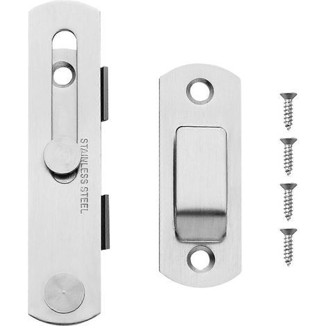 Loquet de porte en acier inoxydable (1 pièce), verrou de sécurité, loquet de portail, loquet de porte de grange, loquet antirouille pour porte (1/4)