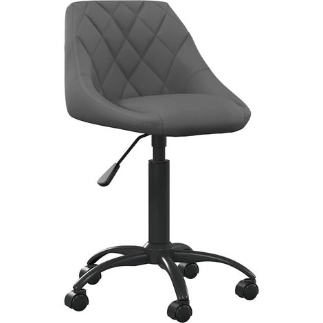 vidaXL Chaise de bureau Gris foncé Velours (1/5)