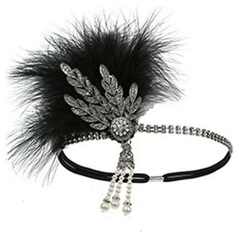 Vintage 1920s Headband Roaring 20s Great Gatsby Headpiece With Peacock (1/4)