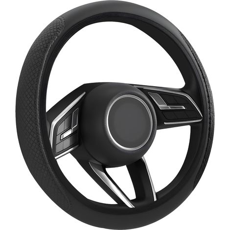 Couvre Volant de Voiture Universelle, 36–38 cm Housse de Volant en Cuir, Cache Volants de Protection Intégrale, Antidérapant et Respirant, Accessoires Auto Decoration Interieur Protege (1/5)