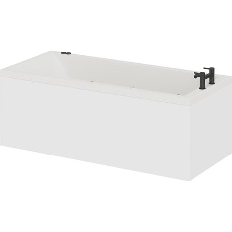 Summit 1700mm x 750mm 6 Jet Matt Black V-Tec Single Ended Whirlpool Bath (1/5)
