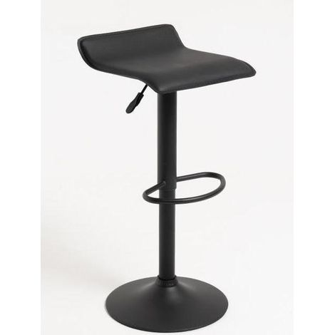 ORION91 Taburete Alto PLÉYADES Regulable Asiento Cuero Sintético y Estructura Color Negro (38x85x35 cm) Comedor Oficina Salón Restaurante Bar Teletrabajo Cocina - SpazioLuzio - Pack x2 (1/5)