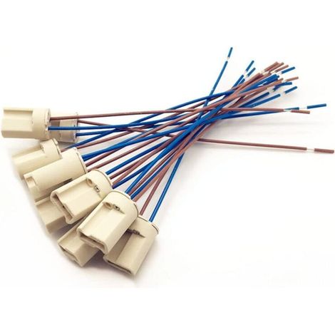 Lntyq 10 Pièces G9 Support de Lampe Culot Céramique avec Câble 150 mm 250V G9 Base de Douille D'ampoule Connecteur en Céramique pour Ampoules Halogènes LED G9 Prise en Céramique