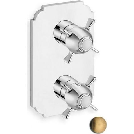 FACADE EXTERNE CHAMBORD LAITON THERMOSTATIQUE 2 SORTIES VIEUX BRONZE - CRISTINA ONDYNA XC85292 (1/2)
