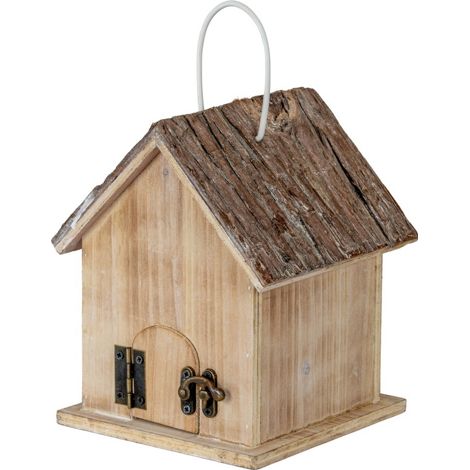 Rustic Birdhouse - Wood - L14 x W15 x H18 cm - White