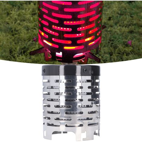 Mini foyer de camping portable avec couvercle chauffant en acier inoxydable (1/5)