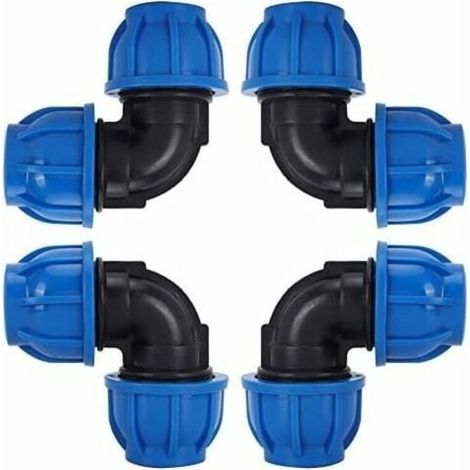 4 Pcs à 32mm Tuyau d'eau Coude Connecteur en PE Plastique Raccord Rapide Accessoires pour Purificateurs d'eau Potable(ø 32) (1/5)