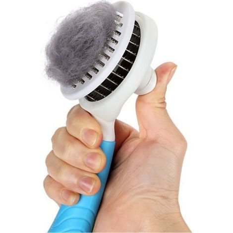 Brosse chat brosse chien brosse autonettoyante chat chien brosse à cheveux(aiguille épaisse bleue) (1/5)