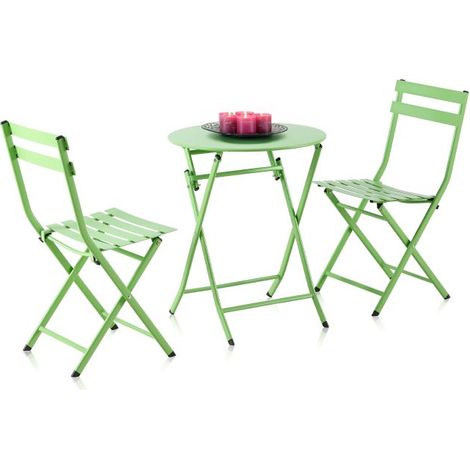 Set de exterior mesa y 2 sillas plegables Gio Pistacho 60cm (ancho) x 71,5cm (alto) (1/5)