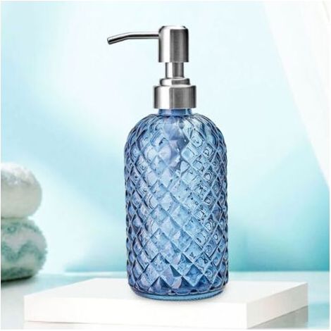 FENOPLASTICA Flüssigseifenspender aus Glas mit Pumpe aus Edelstahl 304 – JINFGERNE – 350 ml – Für Badezimmer und Hoteltheke (1/5)