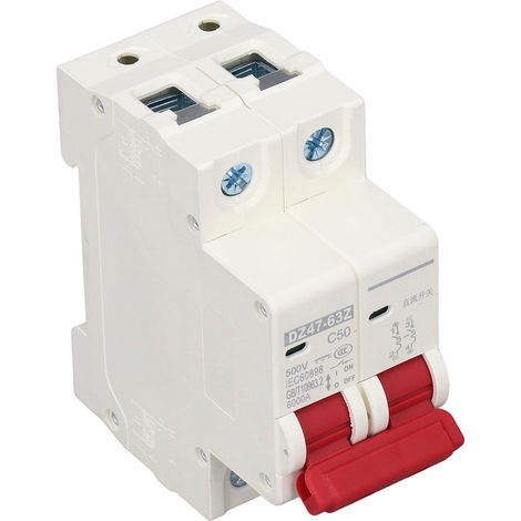 Miniatur-Gleichstrom-Leistungsschalter 50A 2P DZ47-63Z C50, 500V automatischer Schalter für Photovoltaik-Solaranlagen, 50 Ampere Stromkreisschutz. (1/5)