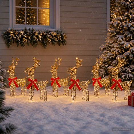 vidaXL Renna di Natale 6 pz 360 LED Bianco caldo (1/5)