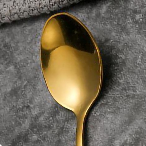 Tragbares Edelstahl-Besteckset: Steakmesser, Gabel, Löffel, robustes Besteck, kleiner Goldlöffel (1/5)