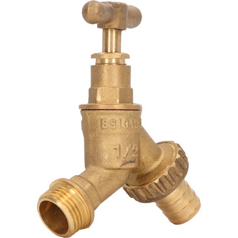Robinet d'arrosage en laiton haute résistance et résistant à l'usure, sortie 1/2 po, entrée 3/4 po, pour usage commercial. (1/5)