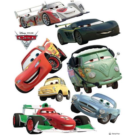 Stickers géant Cars Flash Mcqueen et Francesco