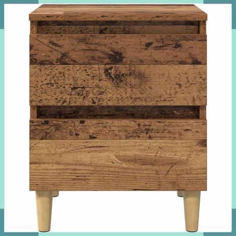 885669 Meubles de lit avec tiroir 2 pcs Bois Ancien 40 x 35 x 50 cm (1/5)
