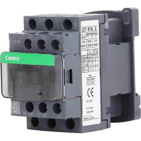 LC1D18 Wechselstromschütz, 380 V Nennspannung, industrieller elektrischer Wechselstromschütz-Ersatz, 18 A, 110 V Spule