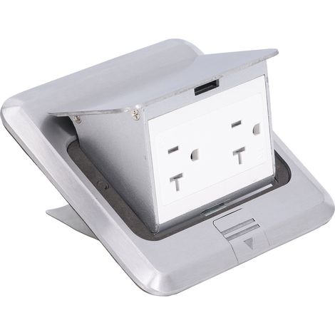 Prise de courant de sol encastrable escamotable 250 V 20 A (kit de couvercle de prise standard américain, indice de protection IP40) (1/5)