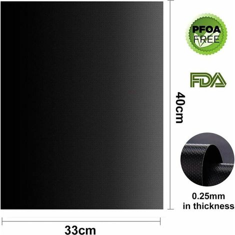 Set De 5 Tapis De Cuisson Tapis Bbq Barbecue Plaque Feuille De Cuisson Four 40 33Cm Pour Barbecue Gaz Charbon Électrique 100% Anti-Adhérent (1/4)