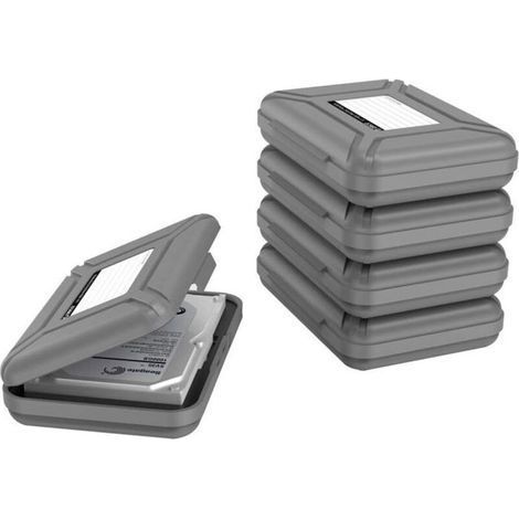 Étui pour disque dur HDD/SSD de 3,5 pouces, 5 paquets, boîte de rangement de protection pour disque dur portable, protection (1/4)