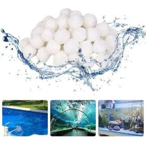 Boule filtrante de piscine 1000g, boule filtrante de piscine extérieure, filtre en fibre adapté au filtre à sable de piscine (1/4)