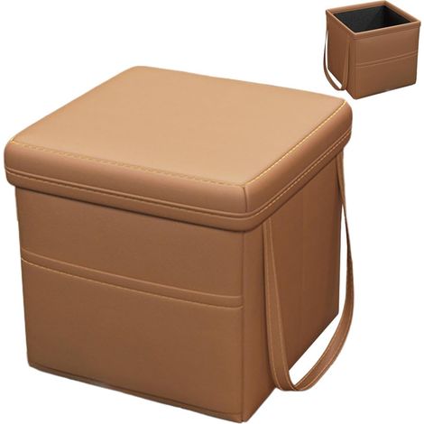 Fournitures de stockage de déchets de véhicule, boîte de rangement de voiture suspendue - Boîte à ordures pour le stockage de voiture,Conteneur de poubelle de dossier automatique avec couvercle (1/5)