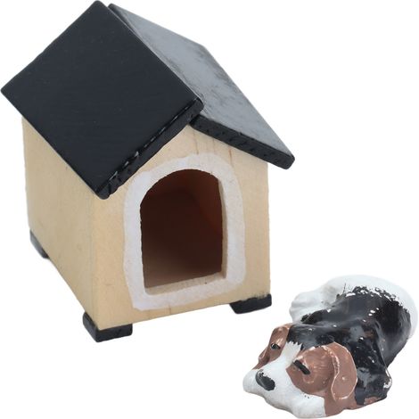 Niche pour chien de maison de poupée réaliste à l'échelle 1:12, accessoires pour chiots pour enfants (1/5)