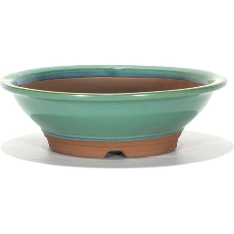 Vaso bonsai smaltato tondo cm. 24 Avorio