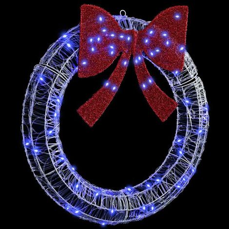 Couronne avec 60 LED Bleu 75 cm Acrylique CFW689619 (1/5)