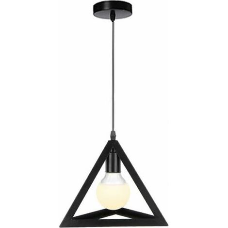 Lustre industriel moderne, abatjour de lustre plafonnier cage métal E27 (noir) MSBD (1/5)