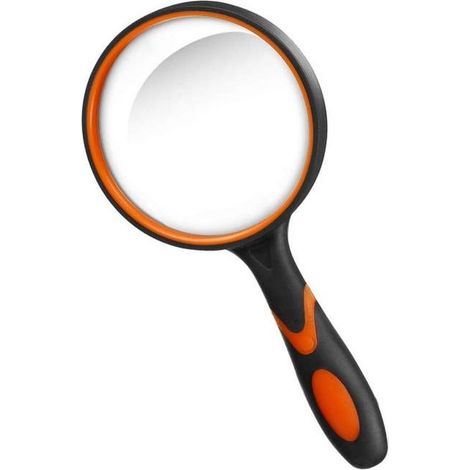 1 Loupe,poignée caoutchouc,lentille 75 mm,grossissement 10x,miroir incassable,lecture loisir (1/5)