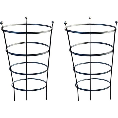 92cm Tall Peony Cage Plant Support - Raw Steel - Pair