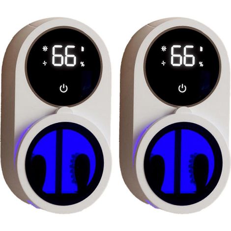 2 supports muraux pour brosses à dents avec nettoyeur intégré, lumière intelligente, séchage par ventilateur et couvercle rotatif automatique (1/5)