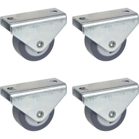 Lot de 4 roulettes fixes pour meubles 30 mm avec plaque en TPE sans trace, capacité de charge 105 kg (1/4)