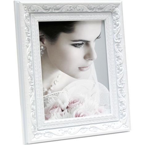 Cadre Photo Baroque Blanc 28,6 x 28,6 x 2,8 cm (1/2)
