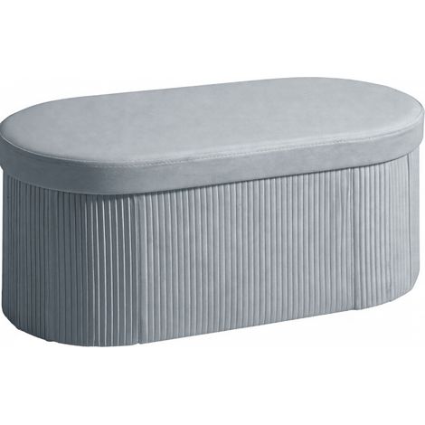 Banc de rangement pliable en velours gris foncé 76 x 38 x 35 cm pour salon (1/5)