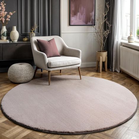 1 Tapis Rond Poils Courts Imitation Fourrure Antidérapant Lavable 30 Degrés Salon Chambre (1/4)