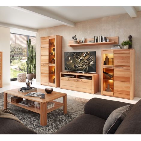 Wohnzimmer Set, Beleuchtung, Front Kernbuche massiv NEWTON-36 (1/5)